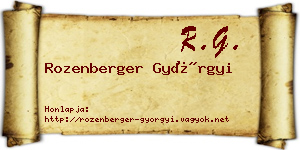 Rozenberger Györgyi névjegykártya